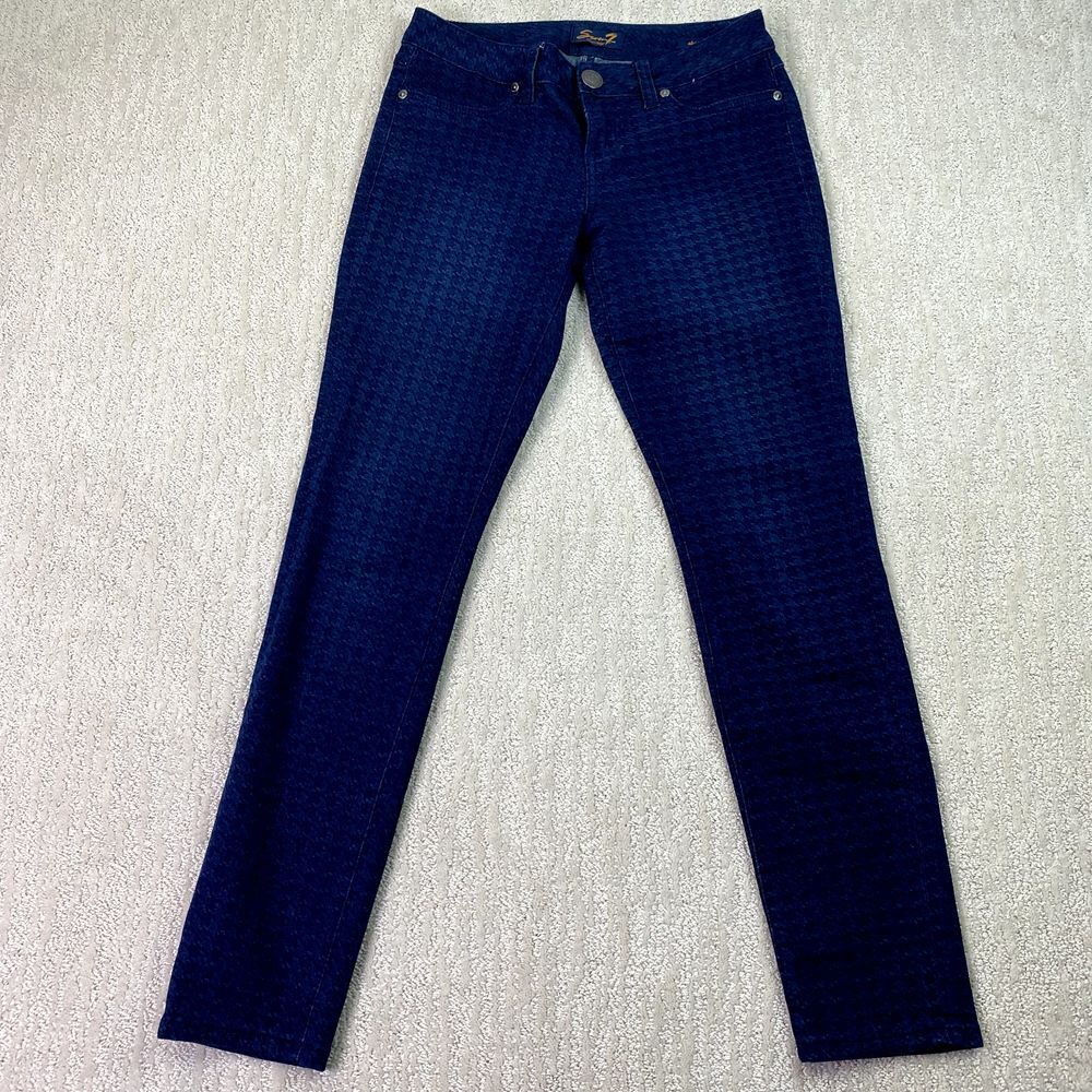 Seven 7 Skinny Jeans Womens Blue Scales pattern Size 28
